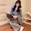 Pijamas para Mujer Primavera, Otoño y Verano Algodón Nube Manga Larga Pantalones Cárdigan Lindo Dibujo Animado Niña Puede Usar Fuera Conjunto de Ropa para Casa