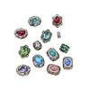 Cuentas con gemas incrustadas en negro pistola bañadas en cobre, con orificios pasantes, hechas a mano, para pulseras, collares y accesorios de joyería de varias pasadas.