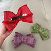 Clip de pinza para el pelo de estilo fragante con borde rugoso multicapa de lana tejida con lazo, clip para el pelo de temperamento, popular para Año Nuevo, accesorios para el pelo, pinza para el pelo para mujer, nuevo