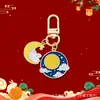 Chaveiro de Bolinho da Lua de Meio Outono, Pingente Souvenir de Coelho de Jade Estilo Chinês, Presente de Feriado para Amigos Estudantes, Decoração de Bolsa