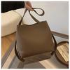 Bolso de mano para mujer, estilo coreano, con textura retro, sencillo, combinable con todo, de cuero suave, moderno, informal, de gran capacidad