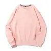 Sudadera de rizo personalizada con cuello redondo para hombre y mujer, top pullover de color liso para otoño, corte holgado, hombros caídos, para uso en grupo con estampado de logo