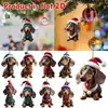 Decoração de Natal Transfronteiriça para Cachorro Árvore de Natal Pingente Acrílico Plano Presente de Natal Decoração Ornamento Pendurado