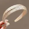 Diadema vintage de lunares plisada de ala ancha para mujer, casual y única, con un toque de alta gama, diadema versátil que hace que la cabeza se vea más alta y el rostro parezca más pequeño