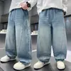 Jeans Sueltos de Pierna Ancha para Niños Medianos y Mayores, Diseño de Marca de Moda, Pantalones Largos Rectos, Estilo Primavera y Otoño, Pantalones Casuales de Moda