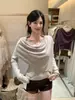 AS OFFICIAL Conjunto de Malha Feminino Outono Estilo Coreano Sofisticado Capa Gola Alta + Suéter de Manga Longa 16905