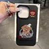 Capa de Celular Ins Apple Cachorrinho Textura de Couro Adequada para iPhone 17 Pro Max, Cobertura Completa para 17, Buraco Grande para 15, Capa Macia para 16