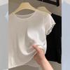 La popular camiseta de manga corta burdeos retro suave de este año para mujer, con diseño de primavera y verano, es un top casual super bonito.
