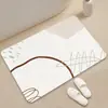 Alfombrilla de Diatomeas Estilo Japonés Wabi-Sabi para Baño, Alfombrilla Antideslizante para Uso Doméstico, Fácil de Limpiar, Absorbente de Agua, Secado Rápido para Pies