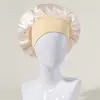 Comercio Exterior Más Vendido Gorro de Noche Elástico de Ala Ancha Popular Europeo y Americano Sombrero Redondo de Satén Sombrero para el Cuidado del Cabello para Mujeres Venta Directa de Fábrica