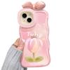 Muñeca Lazo Tulipán Adecuada para Funda de Teléfono Móvil Apple 16Pro 15 Silicona Transparente 14 Anticaída 13 Linda 17