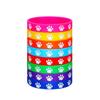 Cross-border crianças tema pet festa de aniversário pulseira de borracha macia animal pata impressão cor impressão cão pata pulseira de silicone