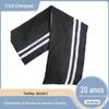 Avental Listras Preto e Branco Punhos Barra 1x1 Costela Uniforme Escolar Punhos Costurados Tecido Costurado Acessórios de Punho com Fio