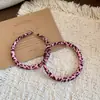 Brincos redondos com pingente de estampa de leopardo flockada vintage, um design luxuoso e sofisticado, brincos da moda e únicos para mulheres