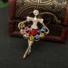 2023 broche de bailarina de diamante completo, fabricantes europeus e americanos de roupas de grande moda, atacado, corpete personalizado