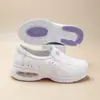 Zapatos de Enfermera para Mujer de Capa Superior de Piel de Vaca Color Cereza Carmesí, Suela Suave, Transpirables, Blancos, Cómodos, Antideslizantes, Suela Plana, Zapatos Individuales, Zapatos Médicos