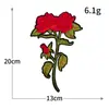 Parche Bordado de Flor de Rosa Ampliada de Alta Venta para Computadora Tela Bordada de Boutique Parche Bordado Sin Costuras Lentejuela Adhesivo Termofusible Parche DIY