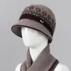 Chapéu Bacia Quente com Forro de Lã de Coelho para Outono e Inverno para Mulheres de Meia-Idade e Idosas Lenço Tricô à Prova de Frio para Avó Chapéu de Pescador para Mãe