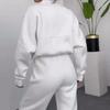 Otoño 20232 nuevo suéter suelto con cremallera de color sólido transfronterizo de Amazon europeo y americano, traje de pantalón informal a juego