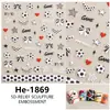 Redanco5D Relieve Ins Celebridad de Internet Dibujos Animados Pegatinas para Uñas Copa Europea Fútbol Calcomanías 3D para Uñas He1869