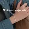 Estilo Ins Coreano Nueva Moda Joyería de Mano Pulsera de Plata de Ley S925 Textura Simple Apilada con Mujeres de Alta Gama