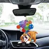 Divertido colgante acrílico de gato y perro con forma de globo, colgante para interior de coche, llavero, accesorios, colgante para decoración del hogar