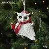 Resina Transfronteriza Búho Colgante Pieza de Pájaro Pequeño Retro Colorido Decoración de Árbol de Navidad Adorno Colgante Pieza de Colgar Prop para Arreglo
