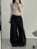 Pantalones de chándal anchos para mujer con estampado de letras estilo callejero americano, adecuados para primavera y otoño, perfectos para street dance, jazz y uso casual