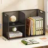 Estante de almacenamiento de escritorio multicapa, organizador de escritorio, escritorio de oficina, dormitorio estudiantil, estantería de mesa de arte de hierro simple y pequeña