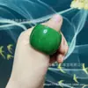 Anillo de Jaspe Verde Amarillo Seco al por Mayor, Anillo de Moda y Audaz, Anillo Curvo Vintage, Elegante Anillo de Jade