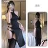 Shuoyao Sex Lingerie Sexy Cosplay Alta Dividir Vestido Longo Camisola Cheongsam Pijama Quente Flertando Feminino 651