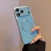 Capa magnética de cor sólida adequada para iPhone 17 Pro Max, capa de celular simples 16 Pro Max para mulheres, anti-queda