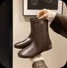 Botas de piel de oveja con plataforma interior para mujer, nueva colección otoño/invierno 2026, botas elásticas retro, botas ajustadas, botas altas de equitación, botas largas
