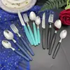 Fabricante Impressão Colorida Personalizada Conjunto de 12 Peças Conjunto de 16 Peças Conjunto de Talheres de Aço Inoxidável de 24 Peças Comida Ocidental Sul-Americana Europeia e Americana