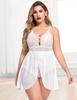 Pijama de tirantes talla grande de verano para mujer, sexy, puro, vestido para casa, traje de dos piezas falsas, tentación transparente para mujer