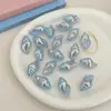 Contas de Concha Coloridas Acrílicas Bicolores com Furo Reto Galvanizadas a UV, Contas Soltas de Concha Iridescentes com Furo Passante, Acessórios de Miçangas para Corrente de Celular DIY