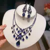 ¡Lujo europeo y americano! Collar de flor de circón de colores con gota de agua, cadena para clavícula de estilo court vintage, joyería de lujo ligero de alta gama