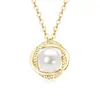 Collar de Plata de Ley S925 con Perla Natural de Agua Dulce para Mujer, Diseño Geométrico Hueco, Cadena para Clavícula Moderna y Versátil
