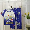 Pijama Infantil, Calça Longa para Meninas, Roupas de Verão de Manga Curta, Conjunto de Roupas Caseiras Fofas de Princesa para Crianças de Meia-Idade e Mais Velhas, Adequado para Usar Fora