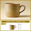 Taza y Platillo de Cerámica para Café Mimosa con Esmalte de Horno de Fábrica, Taza de Porcelana para el Hogar, Taza de Té de Alta Gama, Taza para el Té de la Tarde