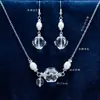 Cadena para Clavícula de Aguamarina Natural, Pulsera de Perlas de Agua Dulce, Diseño de Aretes de Aguamarina, Set de Joyería de 3 Piezas de Lujo Ligero