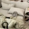 Conjunto Casual de Cuatro Piezas de Color Puro Verde Fruta Estilo Ins Mezcla y Combina Terciopelo de Leche Engrosado Juego de Cama de Tres Piezas de Terciopelo Coral de Invierno 4
