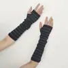 Mangas de Tricô Estilo Coreano para Homens e Mulheres, Luvas Harajuku Escuras Estilo Ninja para Proteção Solar de Verão, Mangas de Braço Quentes de Inverno com Listras