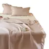 Ins Coreano lavagem à areia todo algodão renda acolchoado colcha conjunto de três peças 60 contagem puro algodão espessado lençol de cama tatami kang capa 3