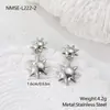 Conjunto de Brincos Cruzados Novo em Aço Inoxidável Estilo Ins Coração Flor Estrela para Mulheres, Joias de Atacado Estilo Luxo Leve de Nicho