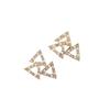 Corea del Sur Ins Geométrico Dorado Perla Diamante Triángulo Primavera Combinable Personalizado Lujo Ligero Popular Aretes de Botón