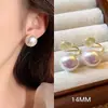 Brincos de Moda de Pérola Estilo Coreano Shijia, Únicos e Modernos, com uma Estética de Nicho, Presilhas de Orelha Espiral de Pérola Brilhante