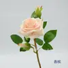 Flor Artificial de Rosa de Seda com 3 Cabeças, Rosa de Veludo de Haste Única para Arranjo Floral de Mesa, Rosa de Veludo para Decoração de Ambiente de Shopping