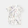 Macacão de Verão Curto para Bebê, Macacão de Algodão Puro Ultra-Fino Estilo Verão para Bebê, Macacão de Monge Infantil, Macacão de Engatinhar para Recém-Nascido
