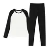 [Personalizado] Ropa Interior Térmica Fina de Algodón Puro para Estudiantes Adolescentes, Ropa Interior de Lycra, Conjunto de Otoño Elástico Ajustado
